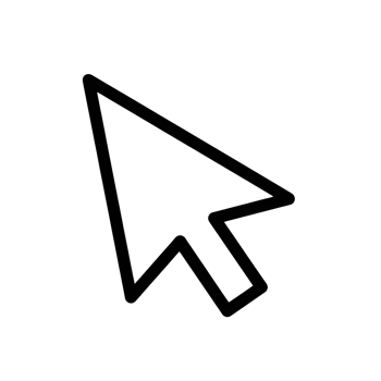 White Outline Cursor Pointer Arrow Icon isolated on a transparent background image png