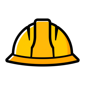 Yellow Hard Hat Safety Icon Construction Worker Helmet isolated on a transparent background png