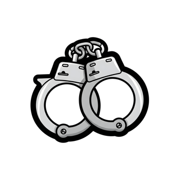 Silver Metal Handcuffs Icon Illustration isolated on a transparent background image png