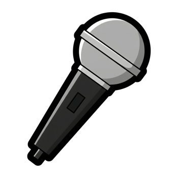Silver and Black Microphone Icon Design isolated on a transparent background image png