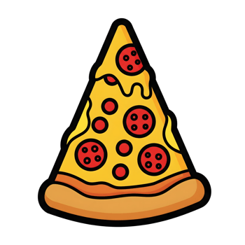 Yellow Cheese Pizza Slice Red Pepperoni Icon isolated on a transparent background png