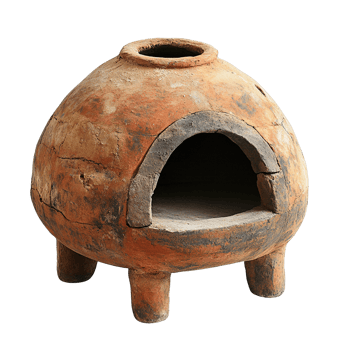 Vintage Clay Tandoori Oven Isolated on Transparent Background png