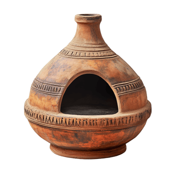 Handcrafted Terracotta Tandoor Clay Oven Isolated on Transparent Background png