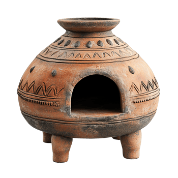 Clay Tandoor Pot Isolated on Transparent Background png