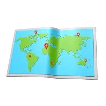 map of the world with pins on it png