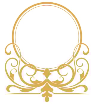 Circle border, vintage gold frame, vip brand vector