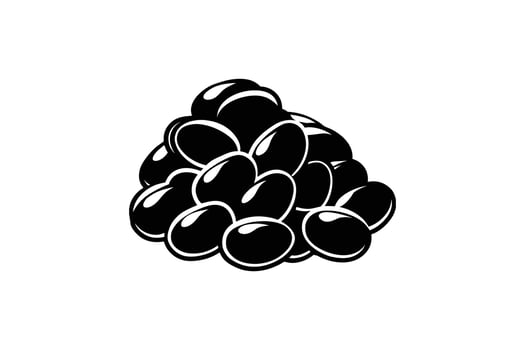 Black grapes on white background vector