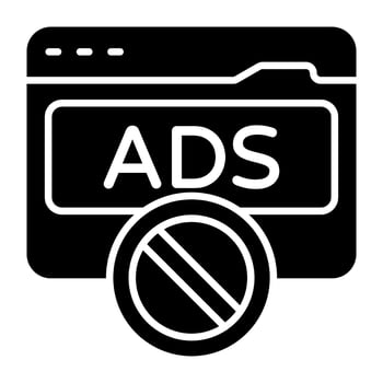 Creative design icon of no web ad vector