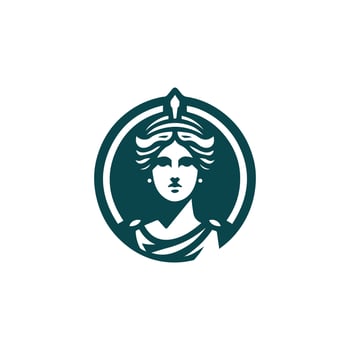 a woman's head is shown in a green circle vector