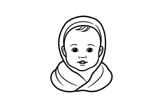 A baby with a scarf on its head vector