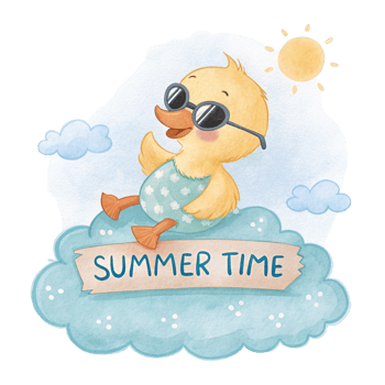 Summer time duck clipart png
