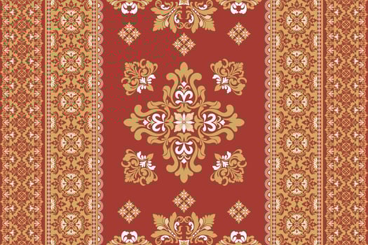 Red and gold ornamental pattern design vector