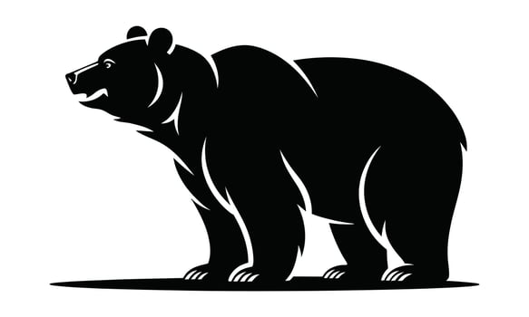 Graphic bear silhouette design silhouette vector