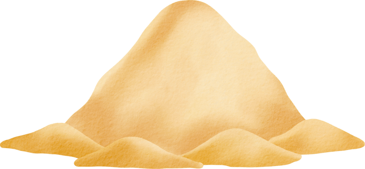 Watercolor sand pile for beach scene png