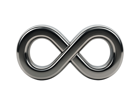 Sleek Metallic Infinity Symbol Representing Limitless Possibilities png