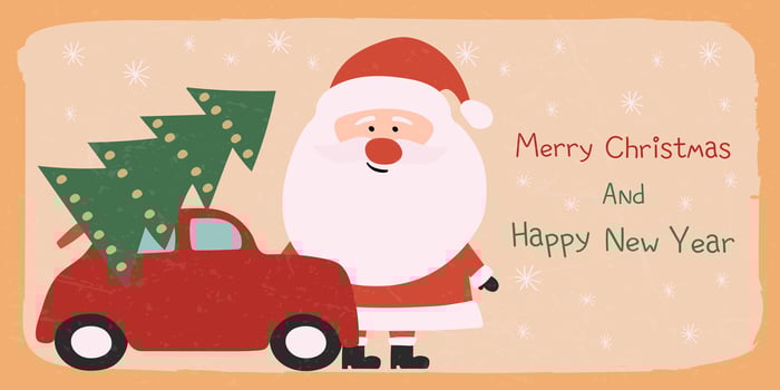 Retro Christmas or New Year banner. Holiday template for sale, advertising, promotion. vector
