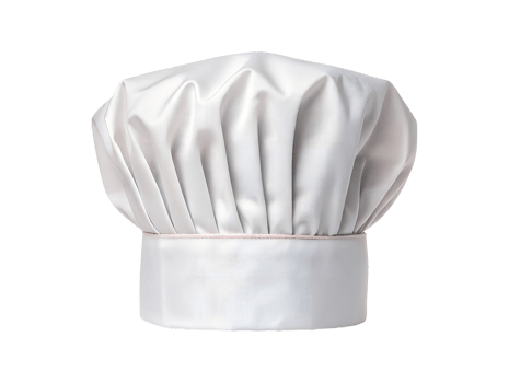 Elegant white chef's hat, studio lighting photograph png