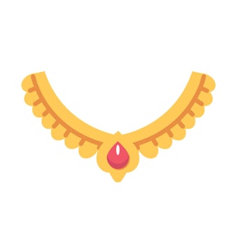 Golden Necklace with Red Gemstone Illustration vector