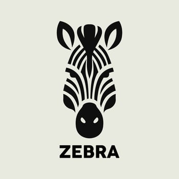 Zebra head logo black and white simple vector