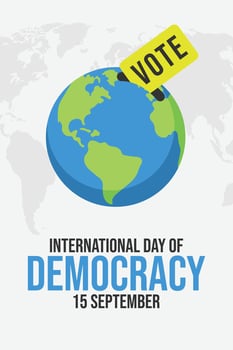 International Day of Democracy on 15 September Template Design . vector