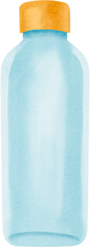 Watercolor beach water bottle illustration png