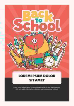 Back to school poster background with school elements and items. Education banner and poster. vector