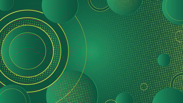 Green geometric background with circles vector
