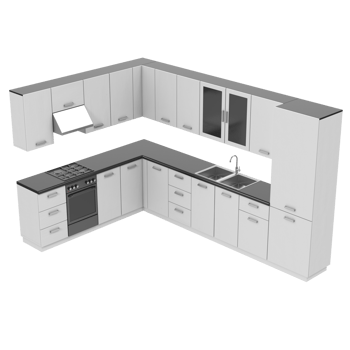 White Kitchen Cabinets isolated on transparent background png