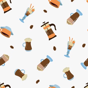 Seamless Pattern of Coffee Drinks. Design for fabric, textile, wallpaper, packaging vector