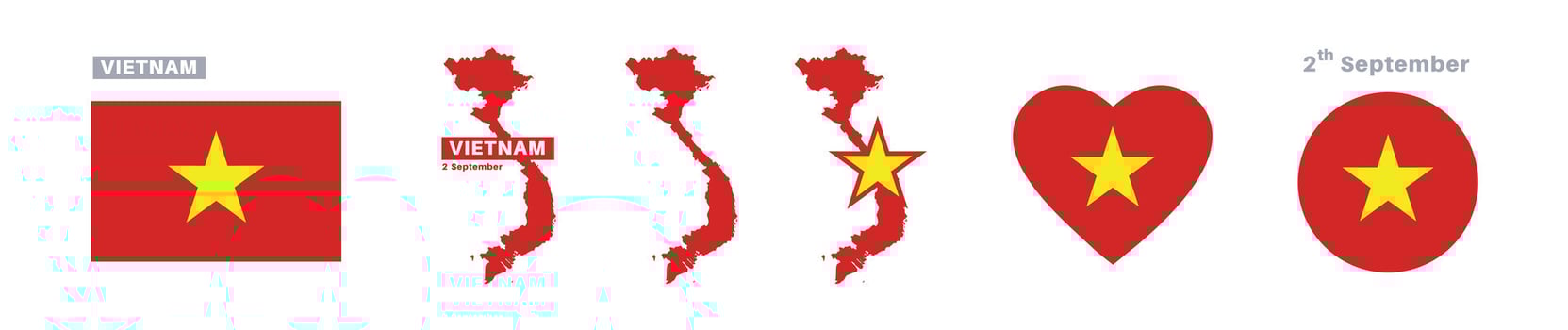 Vietnam flag and symbols vector