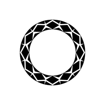 Geometric Diamond Ring, Minimalist, Black White vector