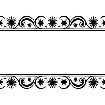 Stylized Sun Swirl Border, Vintage Element vector