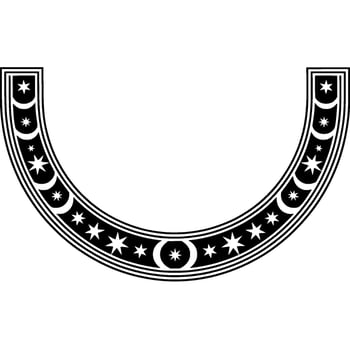 Celestial Crescent Border, Vintage vector