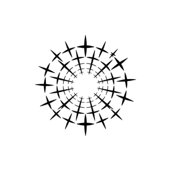 Radiant Starburst - Minimalist Circular vector