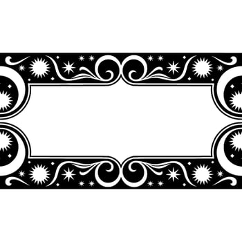 Ornate Black White Frame, Celestial vector