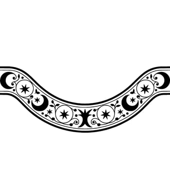 Intricate Crescent Moon Border, Vintage Ornamentation vector