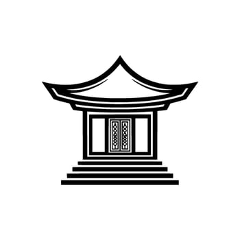 Minimalist Japanese Pavilion - Tranquil vector