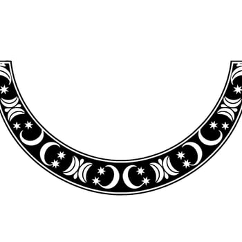 Celestial Crescent Vintage Moon Star Border vector