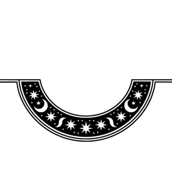 Celestial Crescent Vintage Moon Star Ornament - Stars vector