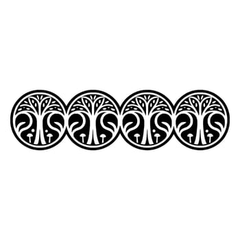 Art Nouveau Tree Border Elegant, Circular Motif vector