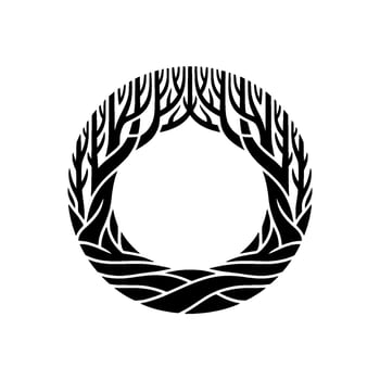 Abstract Tree Ring, Minimalist Emblem, Circular Symbol vector