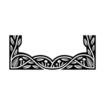 Intricate Botanical Border, Woodland Motif, Vintage Illustration vector