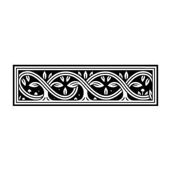 Elegant Botanical Border, Medieval Revival vector