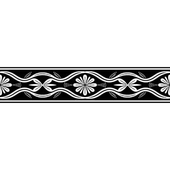 Elegant Black and Grey Floral Border, Vintage Style vector