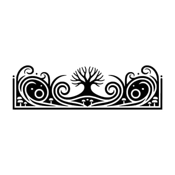 Mystical Tree of Life Emblem, Vintage Botanical Illustration vector