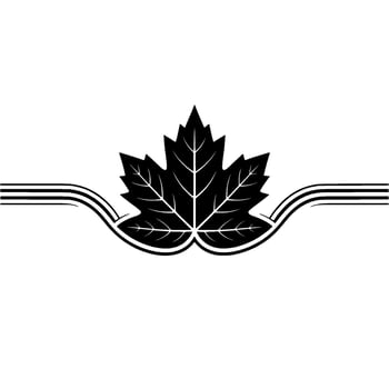 Elegant Maple Leaf Border, Minimalist vector