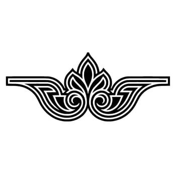 Intricate Floral Ornament, Stylized Black White vector