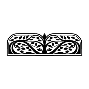 Art Deco Branch Ornament, Elegant Botanical vector