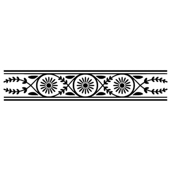 Vintage Decorative Border, Stylized Floral Motif vector