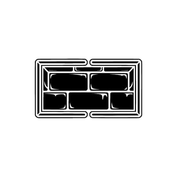 Geometric Brick Outline, Minimalist, Monochrome vector